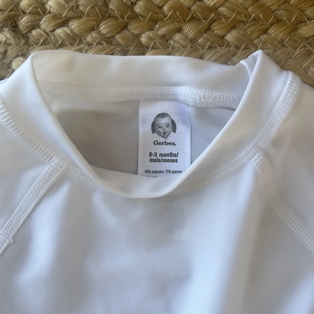 Gerber White Kids Swim Rashguard